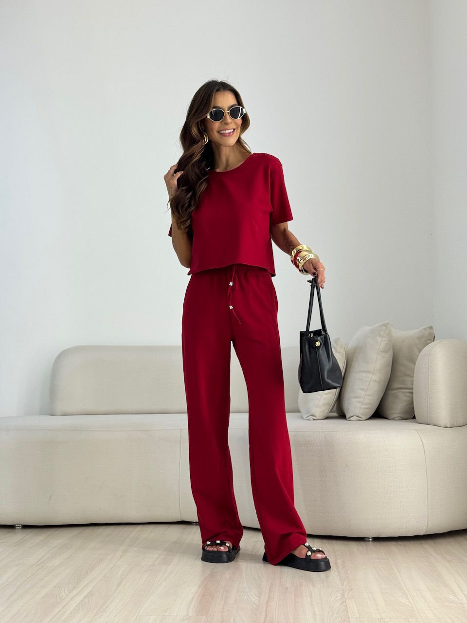 CONJUNTO DANIELE CALÇA VERMELHO