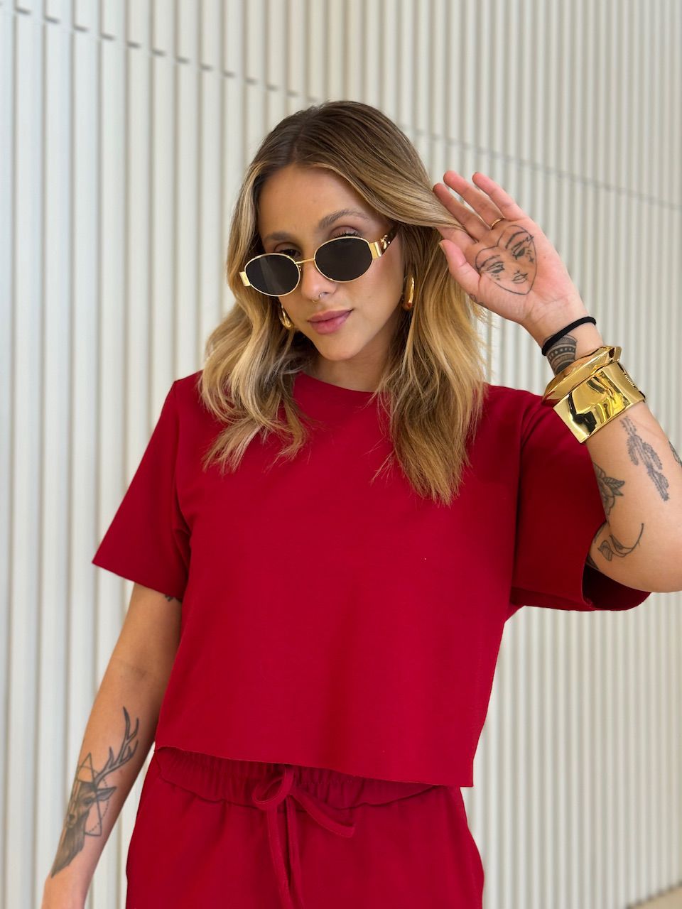 CONJUNTO DANIELE CALÇA VERMELHO