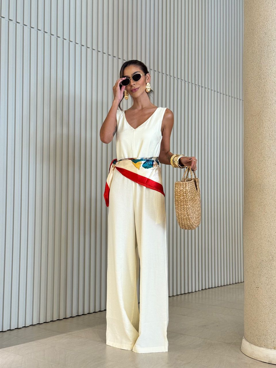 MACACÃO VERA AMARRAÇÃO MARFIM - 0071770056 - CAROLLA FERRARO