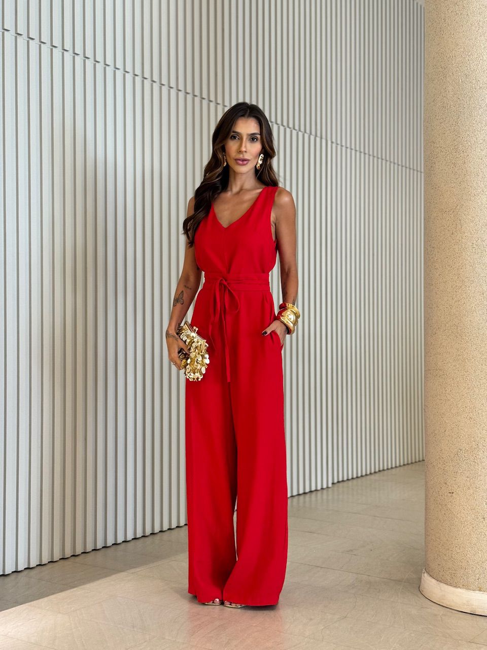 MACACÃO VERA AMARRAÇÃO VERMELHO