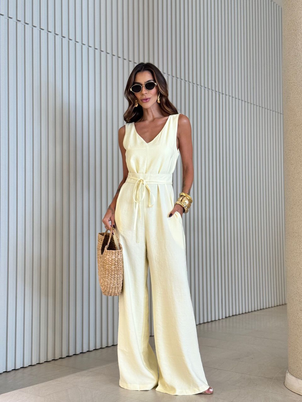 MACACÃO VERA AMARRAÇÃO YELLOW BUTTER - 0071770431... - CAROLLA FERRARO