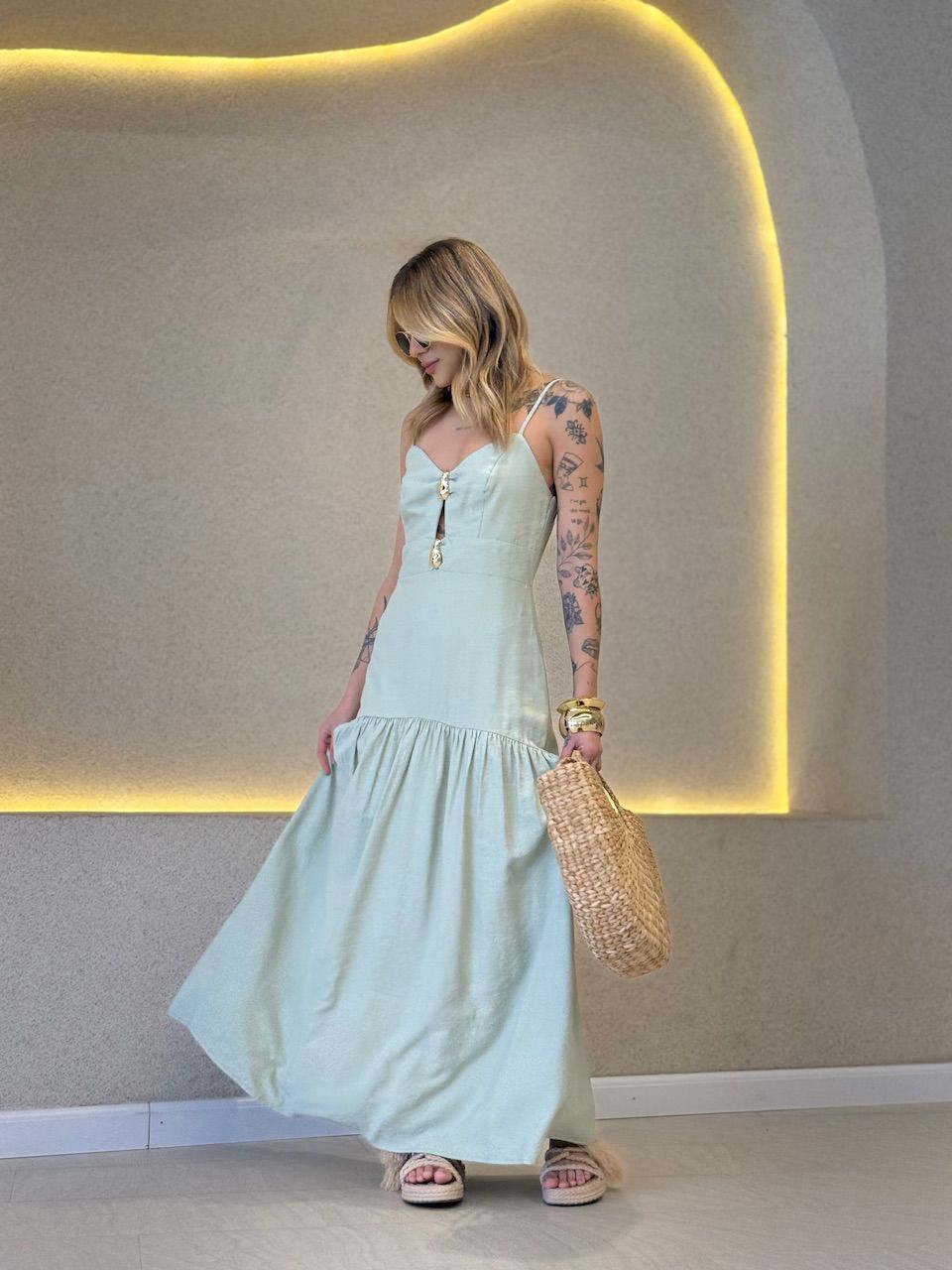 VESTIDO ANABELA ALÇA BABY GREEN