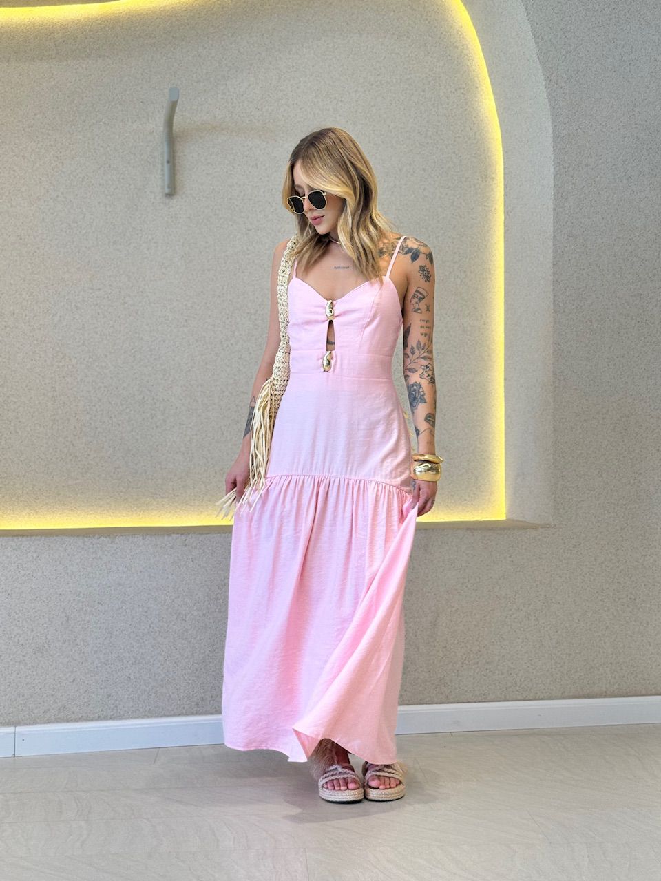 VESTIDO ANABELA ALÇA BABY PINK