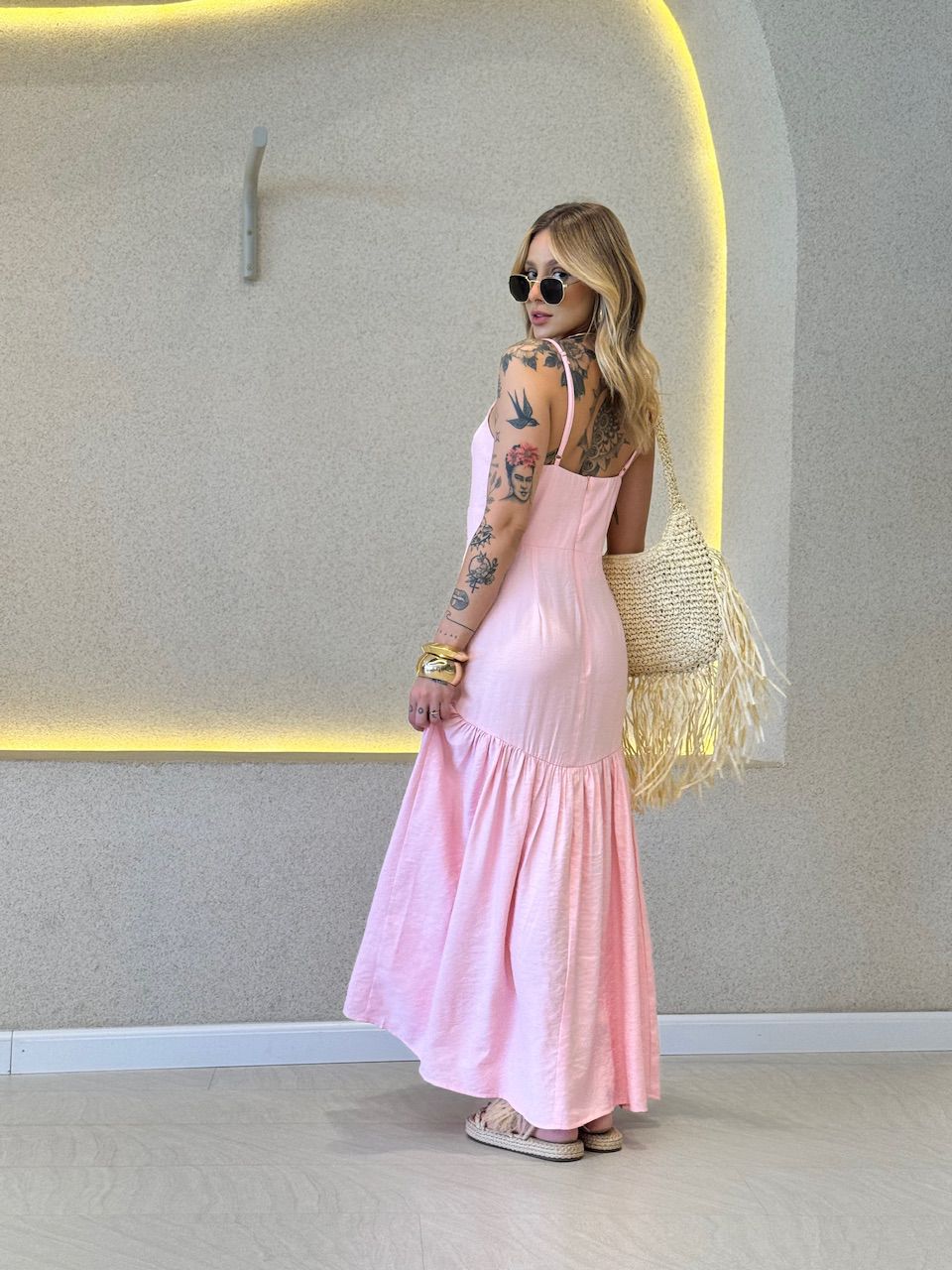 VESTIDO ANABELA ALÇA BABY PINK