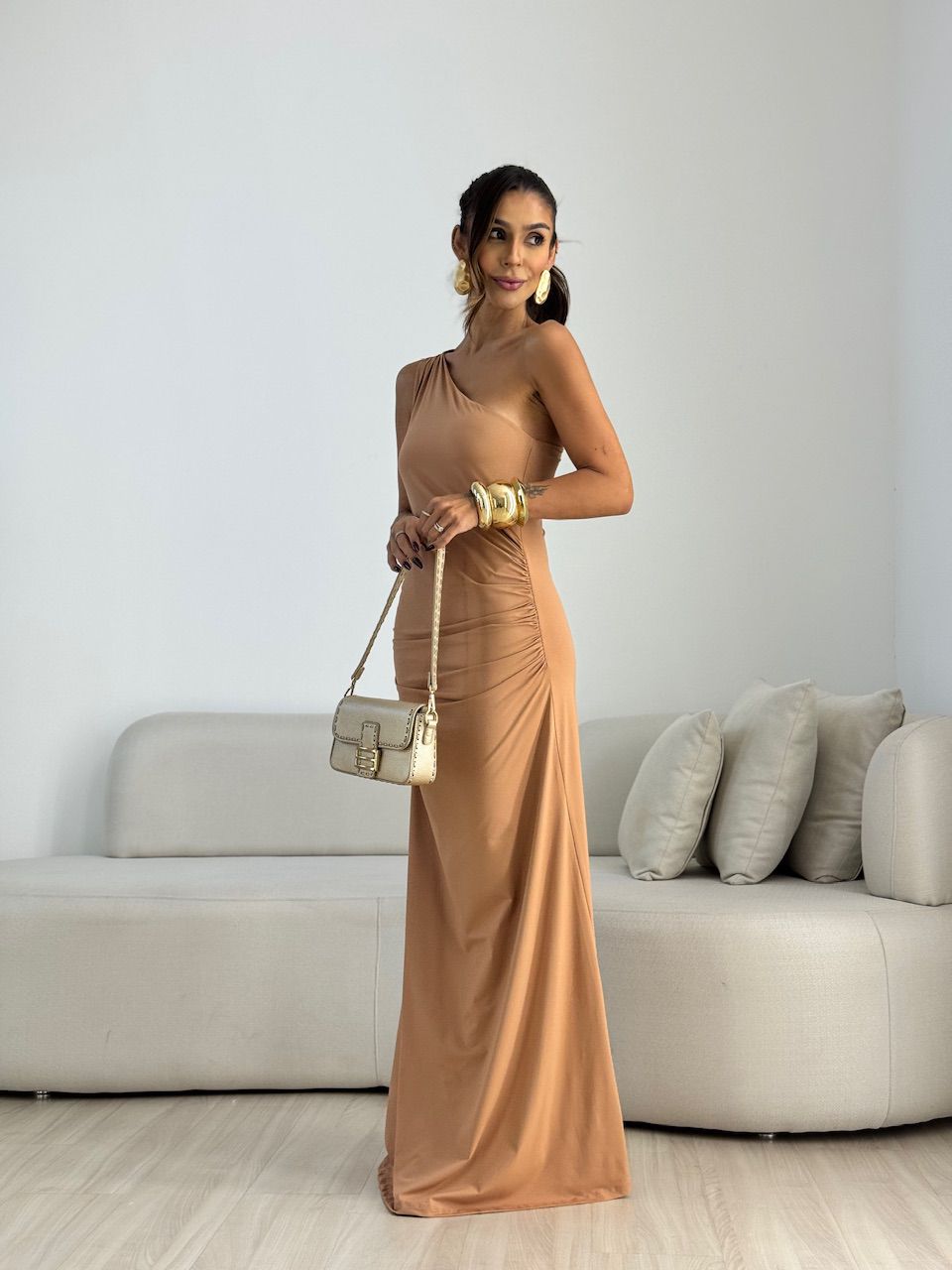 VESTIDO ANDREA NULA MANGA CAPUCCINO 