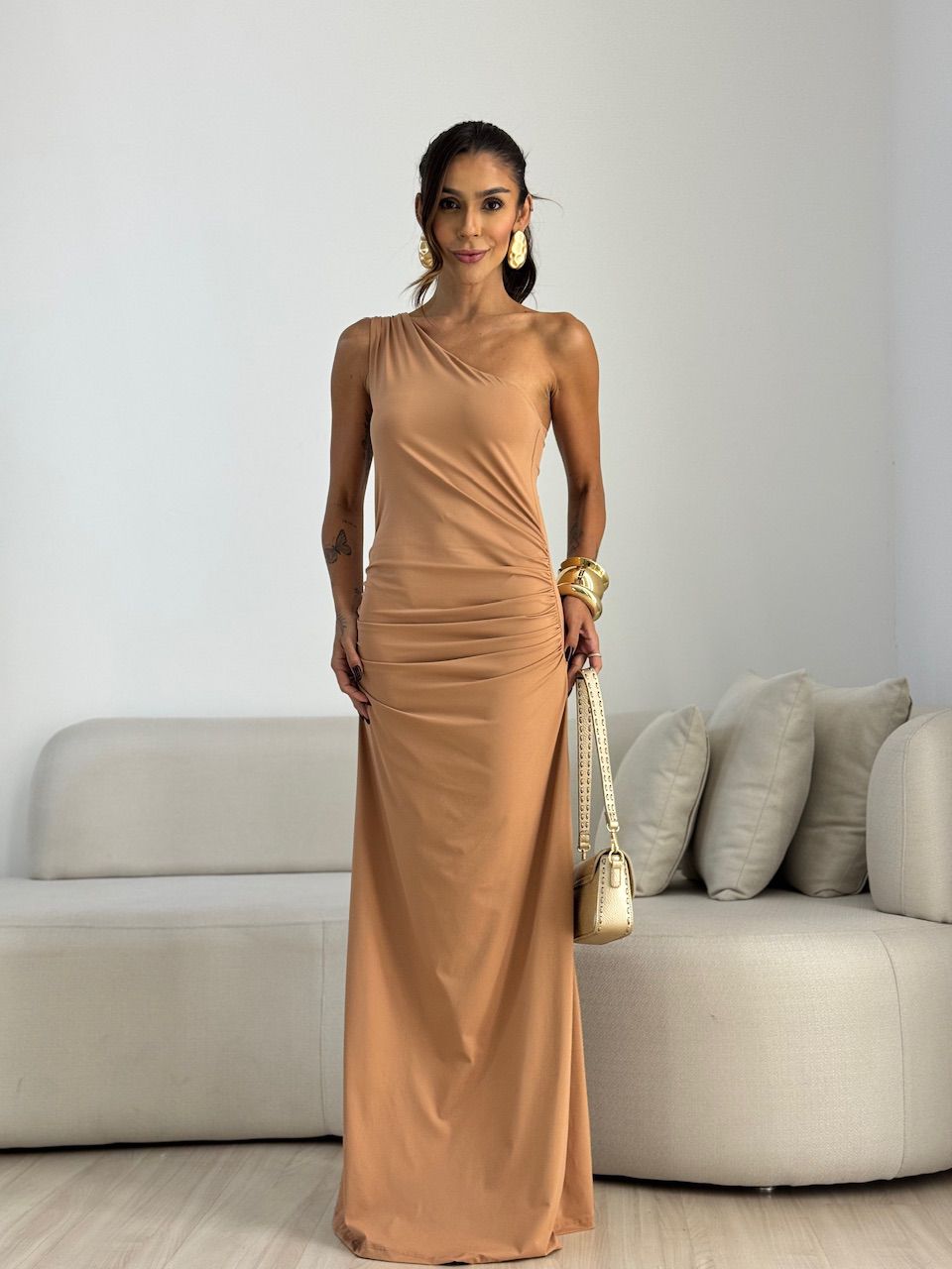 VESTIDO ANDREA NULA MANGA CAPUCCINO 