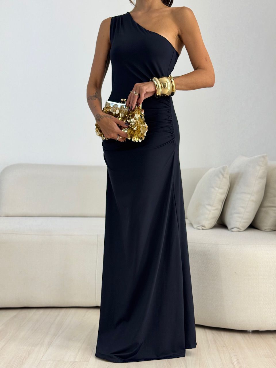 VESTIDO ANDREA NULA MANGA PRETO