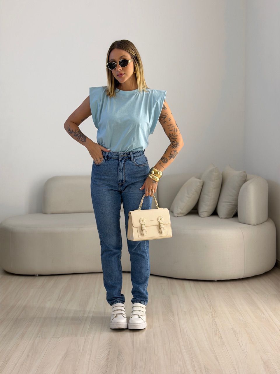 BLUSA MAITÊ CF MUSCLE azul