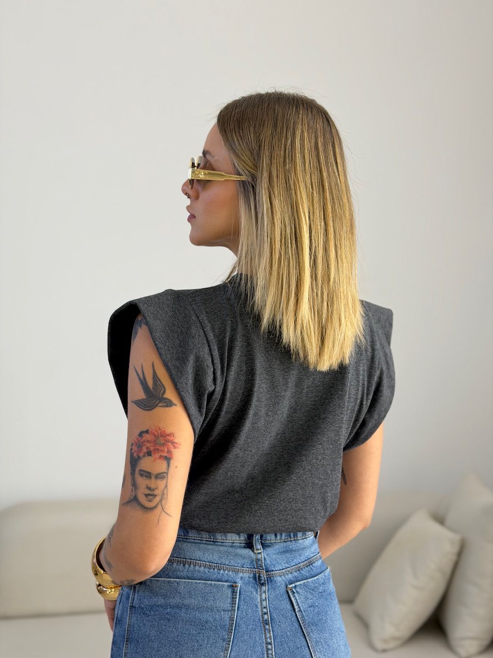 BLUSA MAITÊ CF MUSCLE Chumbo