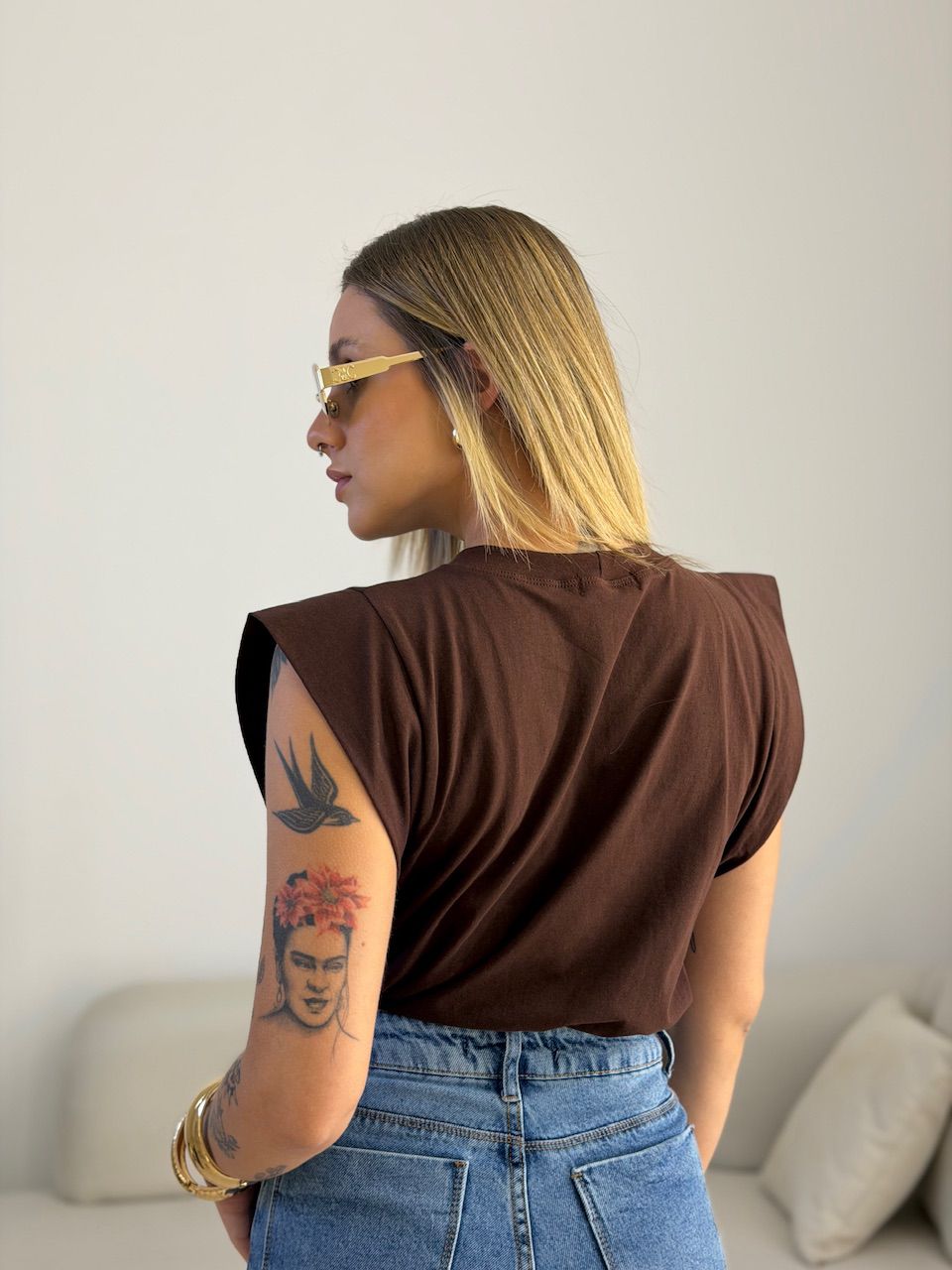 BLUSA MAITÊ CF MUSCLE MARROM