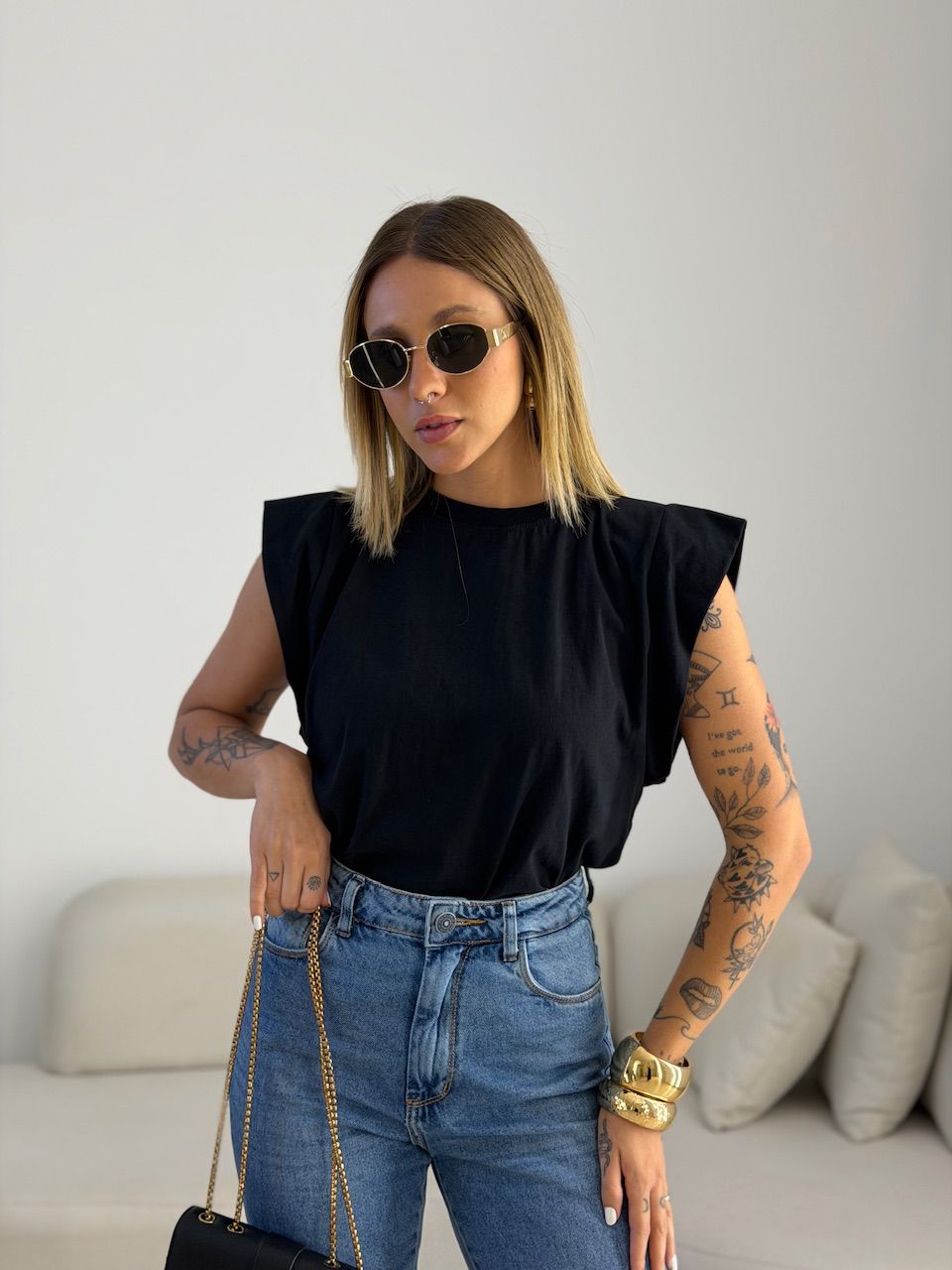 BLUSA MAITÊ CF MUSCLE Preta