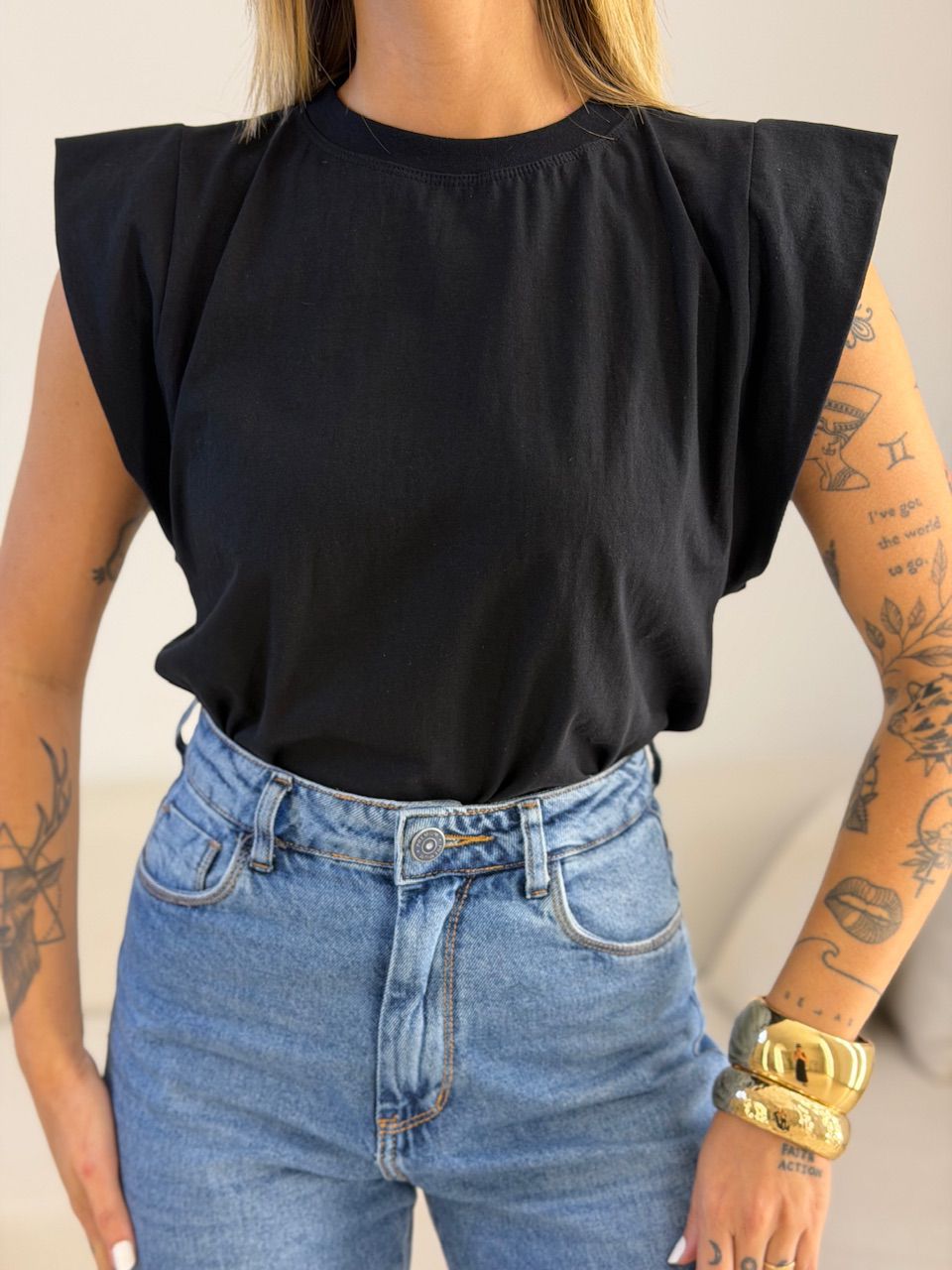 BLUSA MAITÊ CF MUSCLE Preta