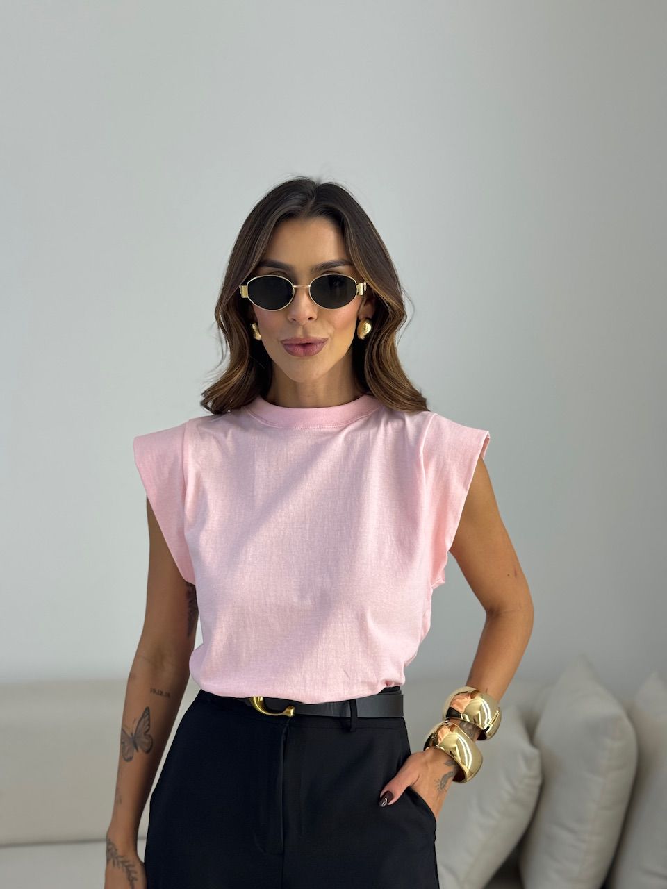 BLUSA MAITÊ CF MUSCLE Rosa - 0073350031 - CAROLLA FERRARO