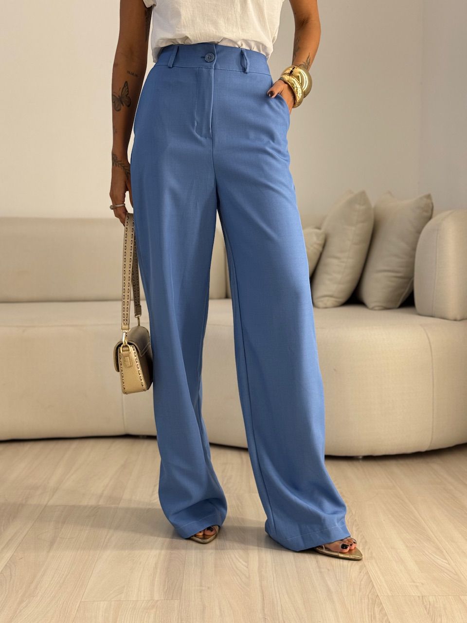 CALÇA ANA CLARA ZÍPER AZUL - 0072600109 - CAROLLA FERRARO