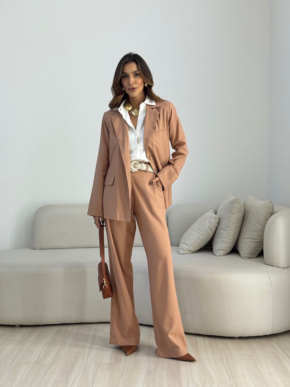 CONJUNTO LAVÍNIA BLAZER CAPUCCINO 