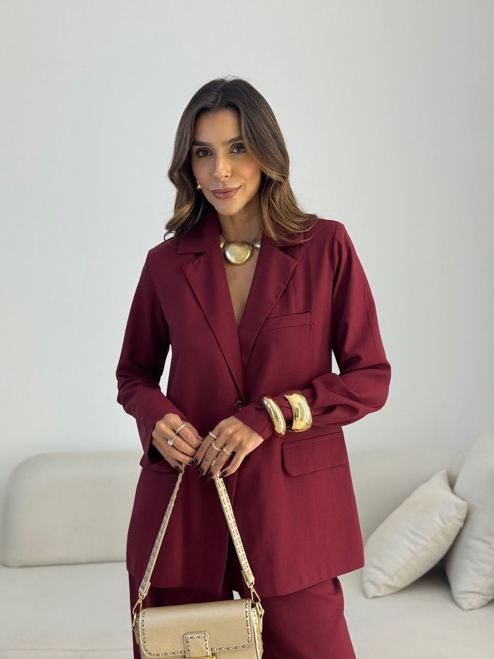CONJUNTO LAVÍNIA BLAZER VINHO