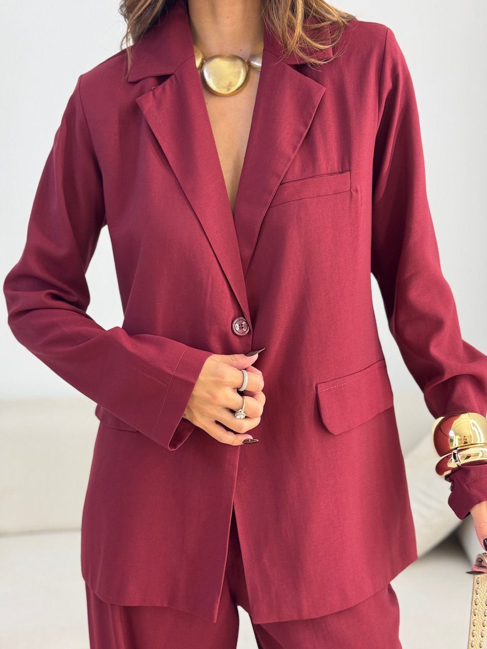 CONJUNTO LAVÍNIA BLAZER VINHO