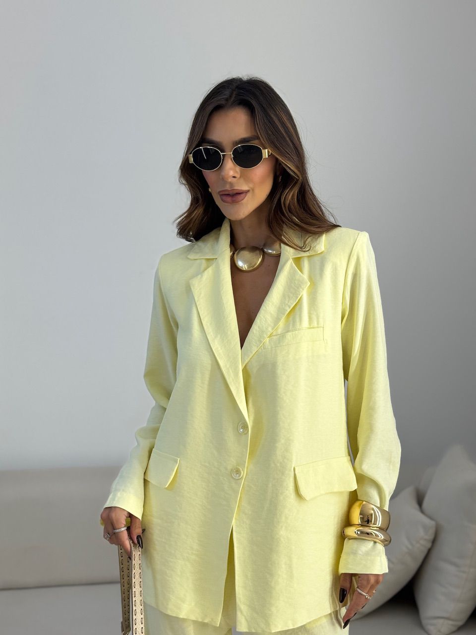 CONJUNTO LAVÍNIA BLAZER YELLOW BUTTER