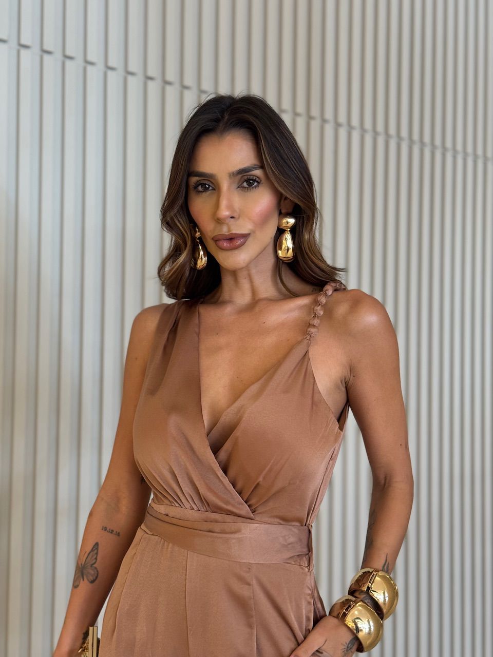 MACACÃO RAQUEL FAIXA CARAMELO