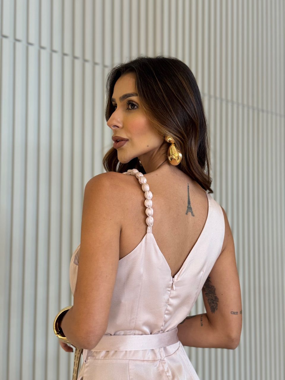 MACACÃO RAQUEL FAIXA ROSÊ