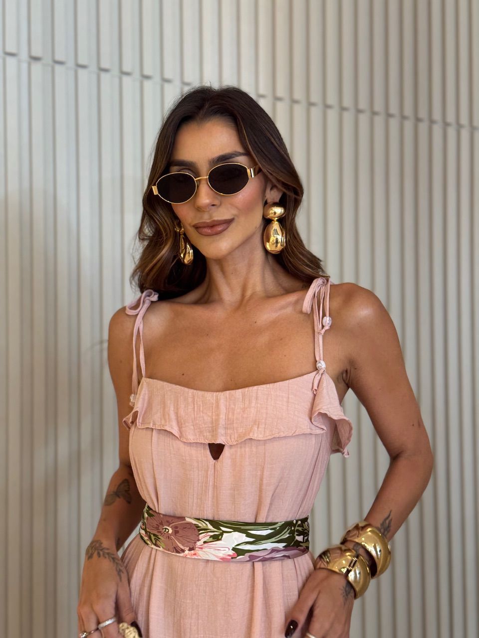 VESTIDO MONIQUE LONGUETE BABY PINK