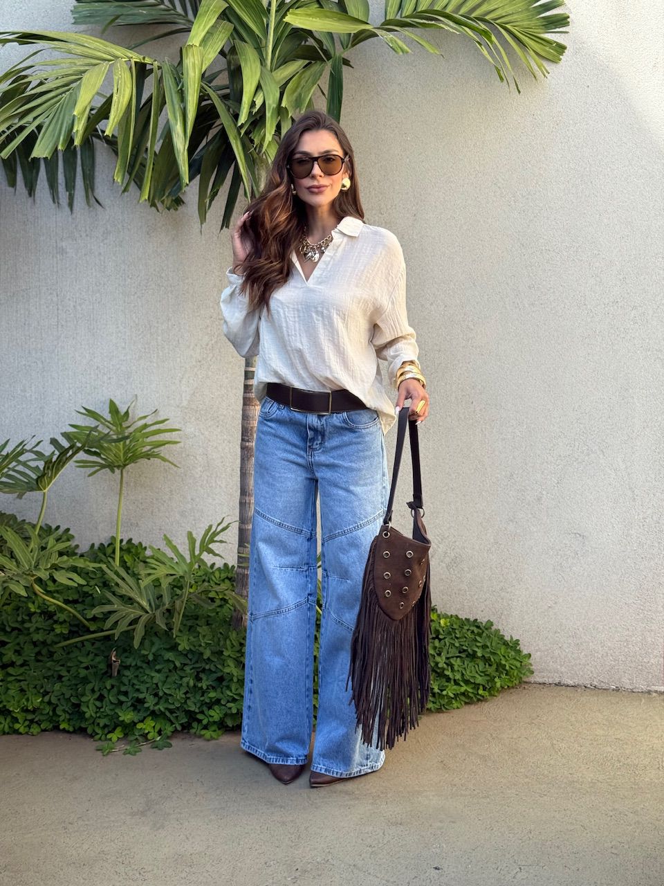 CAMISA MARIA ISIS GOLA AREIA