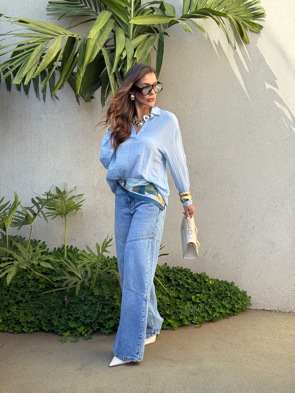 CAMISA MARIA ISIS GOLA AZUL