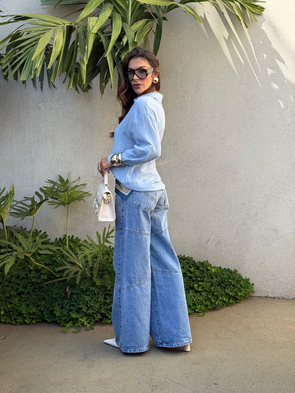 CAMISA MARIA ISIS GOLA AZUL