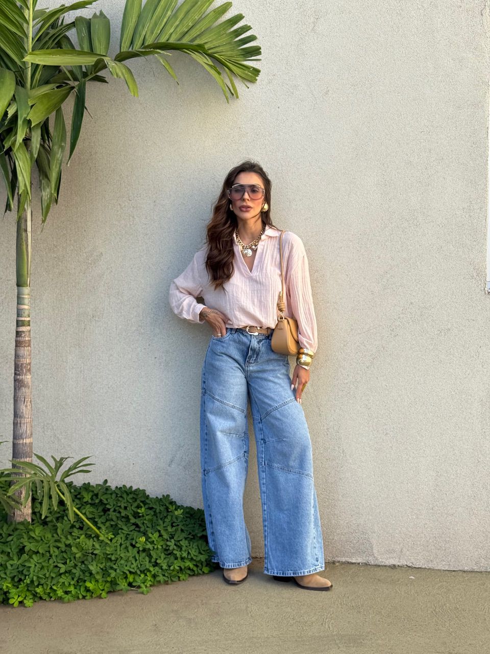 CAMISA MARIA ISIS GOLA BABY PINK