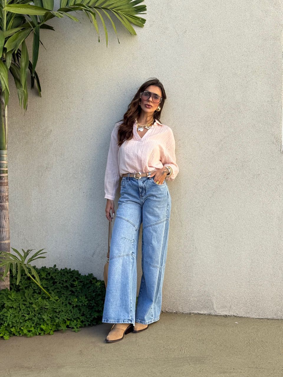 CAMISA MARIA ISIS GOLA BABY PINK