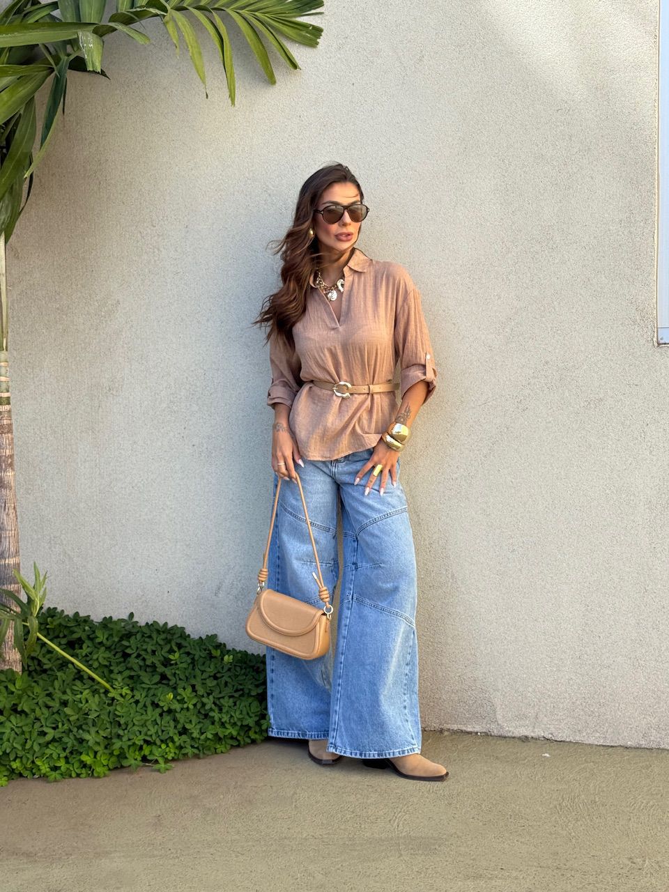 CAMISA MARIA ISIS GOLA CAPUCCINO 