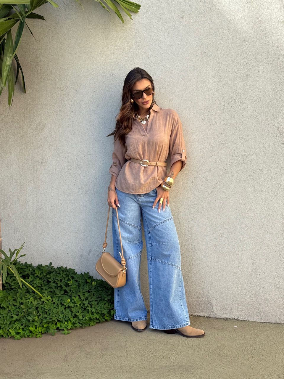 CAMISA MARIA ISIS GOLA CAPUCCINO 