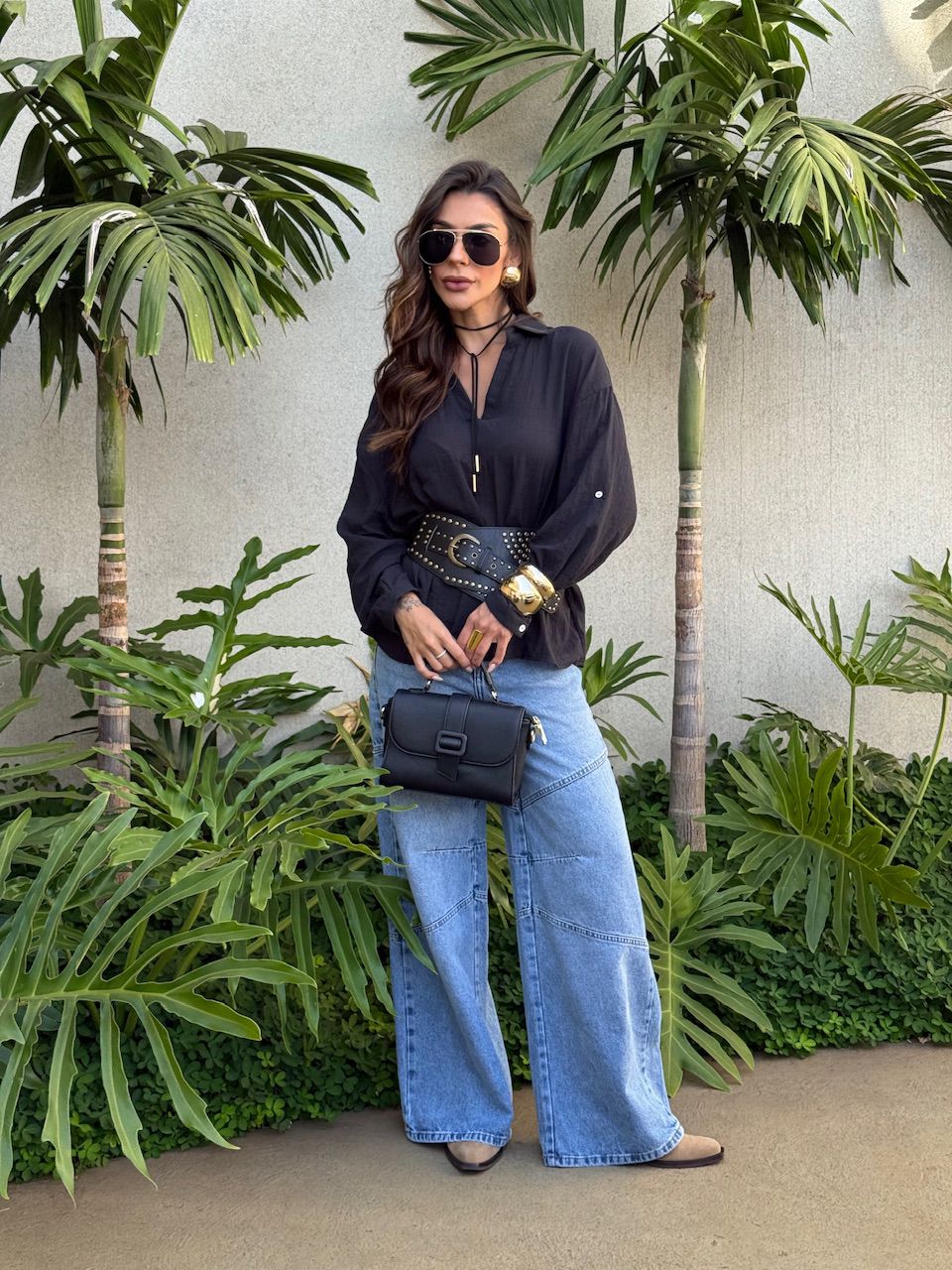 CAMISA MARIA ISIS GOLA PRETA