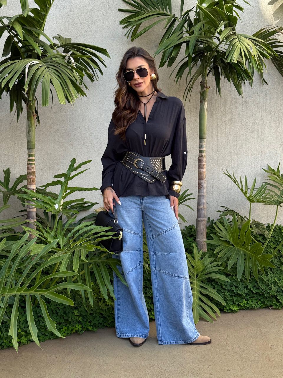 CAMISA MARIA ISIS GOLA PRETA