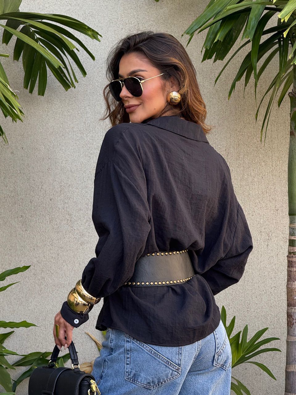 CAMISA MARIA ISIS GOLA PRETA