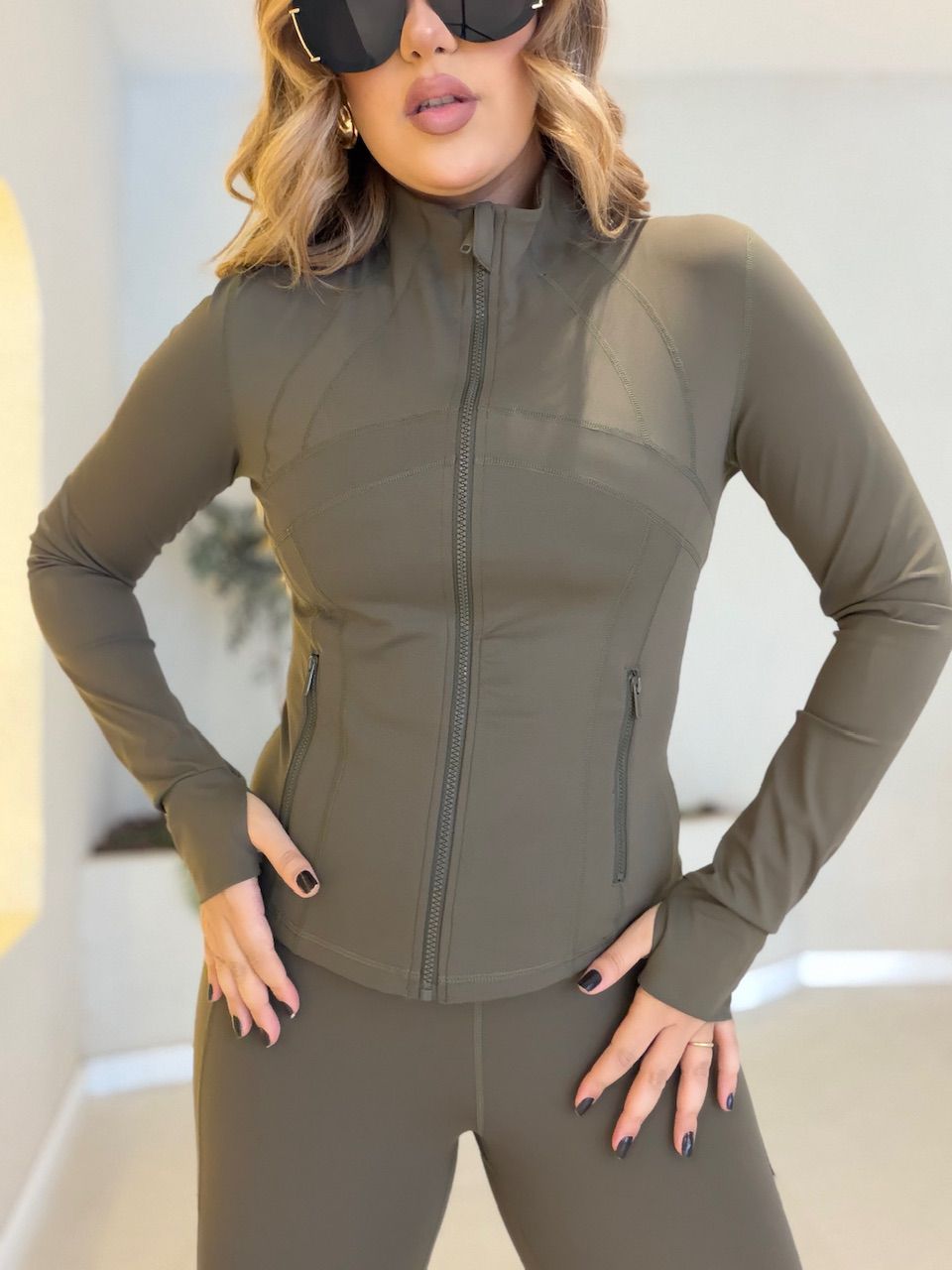 JAQUETA ELIZABETH FITNESS VERDE