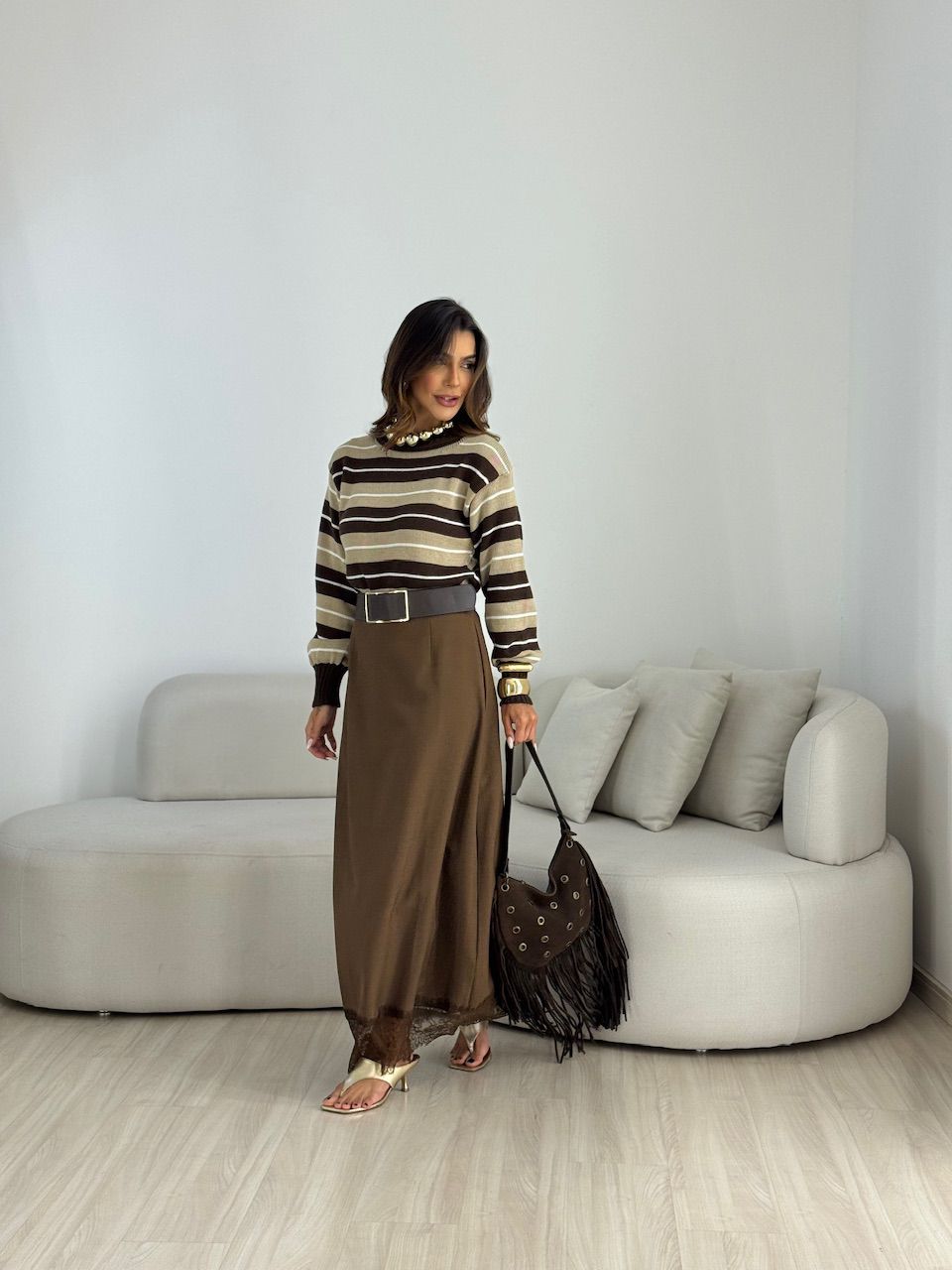 SAIA MORGANA RENDA MARROM