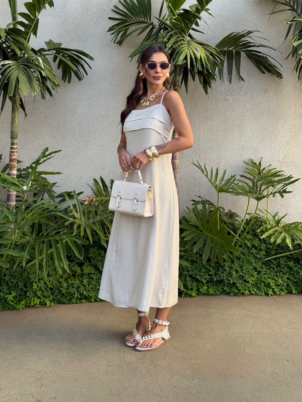 VESTIDO LARA ALÇA AREIA