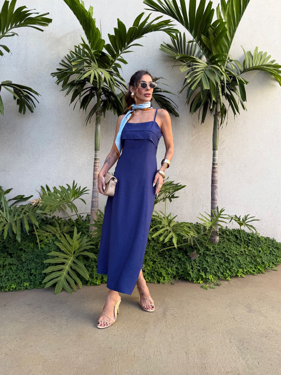 VESTIDO LARA ALÇA MARINHO - 0076900055 - CAROLLA FERRARO