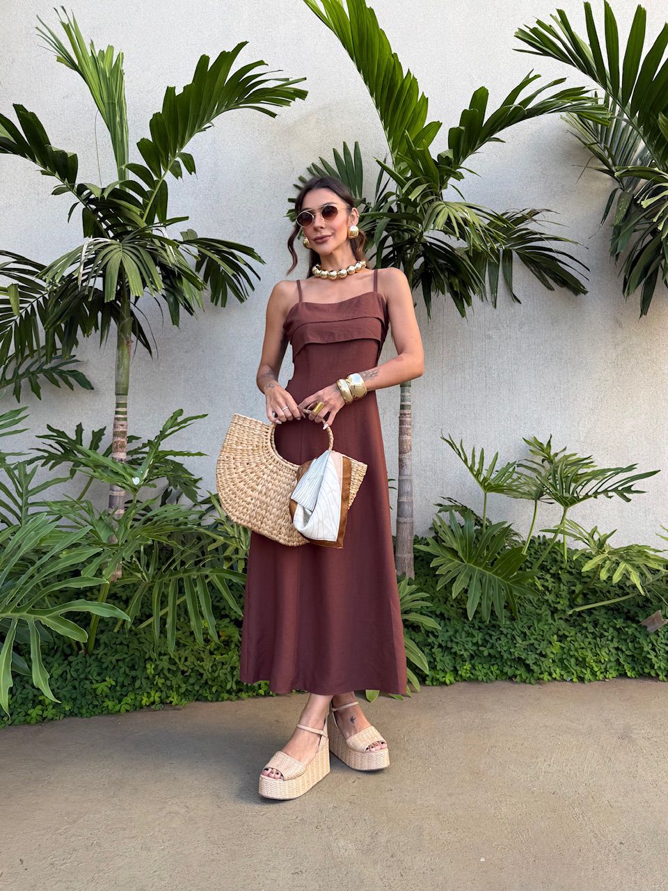 VESTIDO LARA ALÇA MARROM