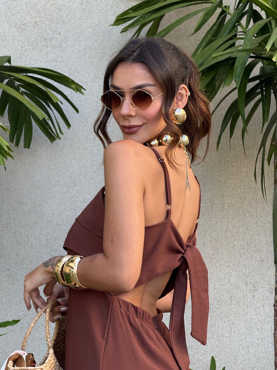 VESTIDO LARA ALÇA MARROM