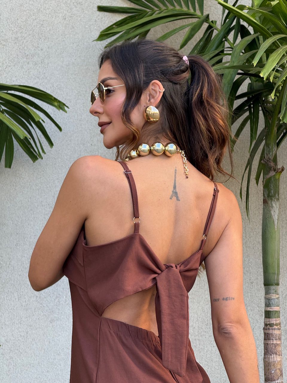 VESTIDO LARA ALÇA MARROM