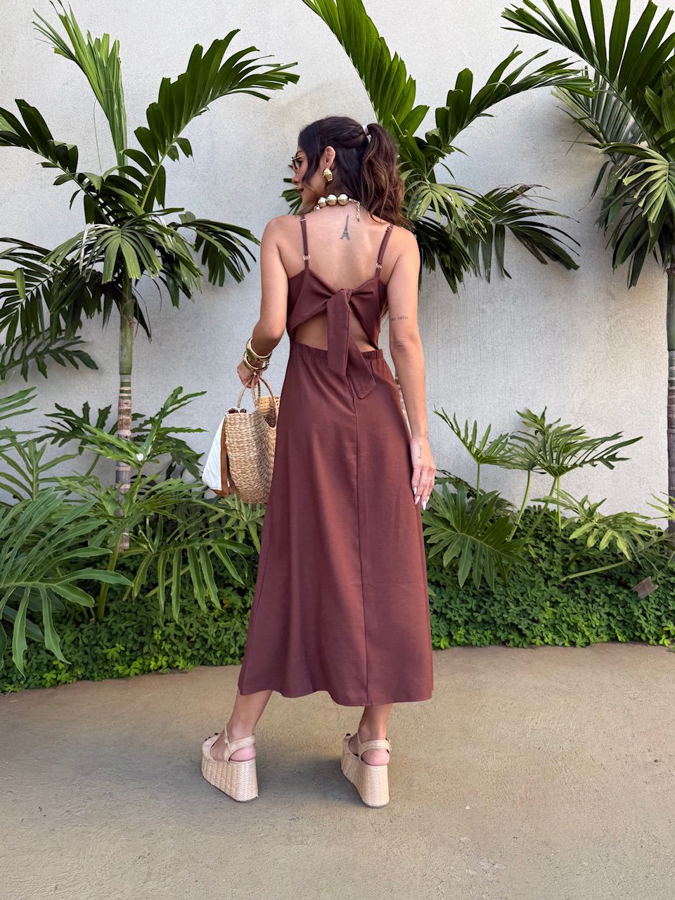 VESTIDO LARA ALÇA MARROM