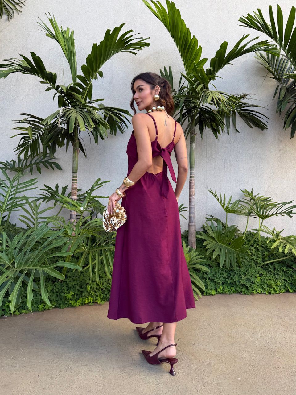 VESTIDO LARA ALÇA VINHO