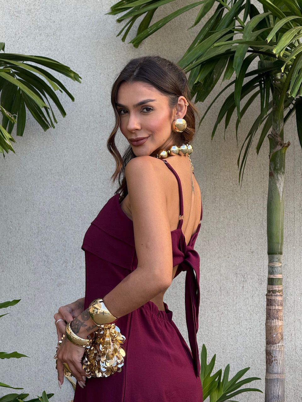 VESTIDO LARA ALÇA VINHO