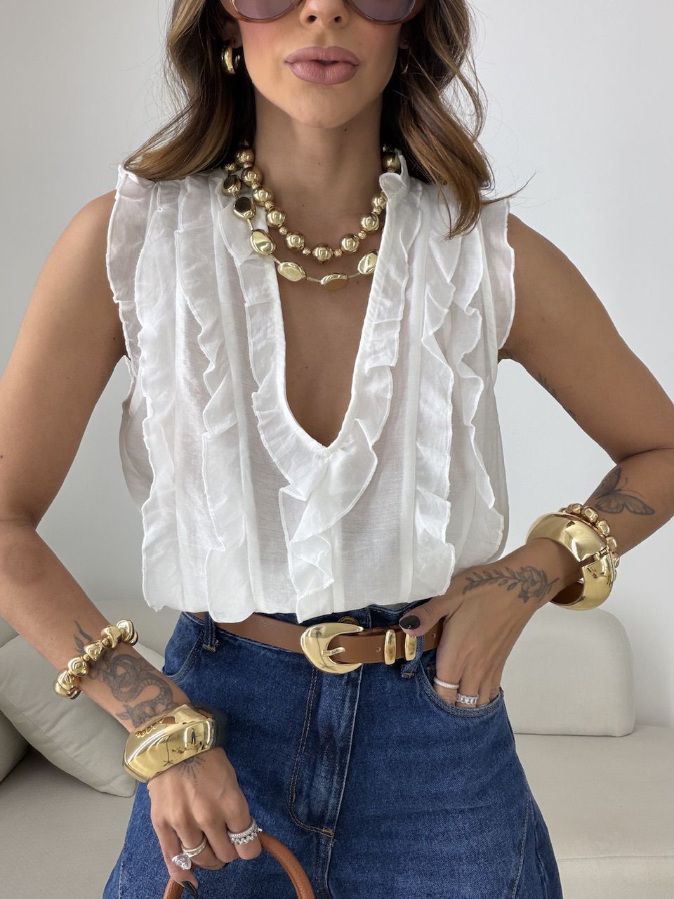 BLUSA CLARICE BABADOS OFF