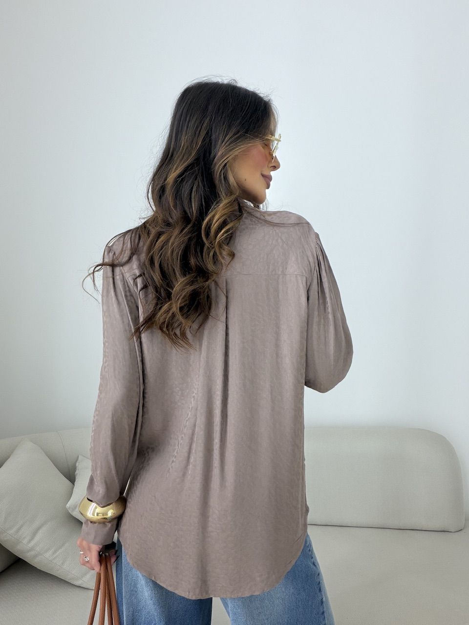 CAMISA SILVANA ANIMAL PRINT CAQUI