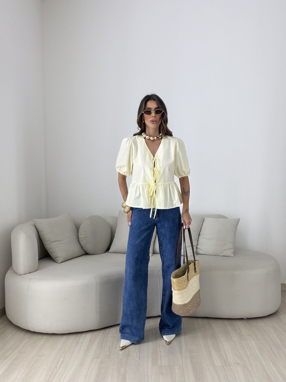 BLUSA MAFER AMARRAÇÃO AMARELA