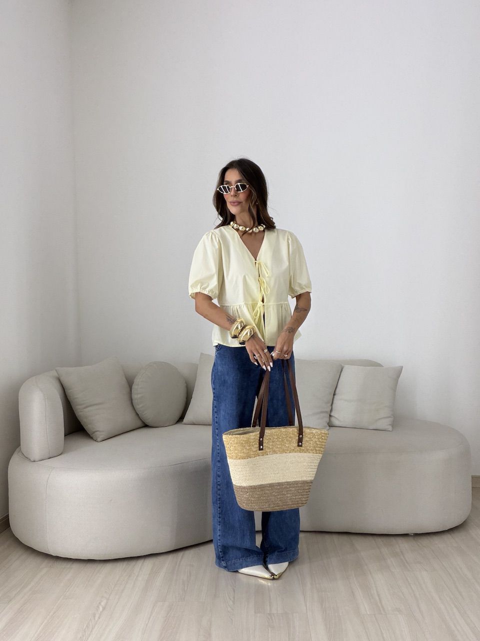 BLUSA MAFER AMARRAÇÃO AMARELA