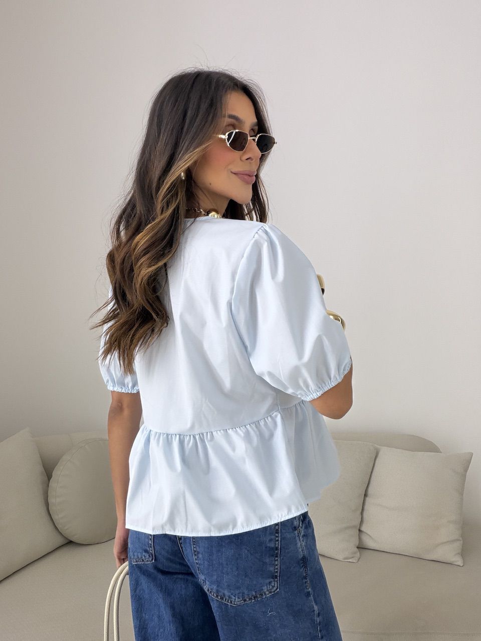 BLUSA MAFER AMARRAÇÃO AZUL